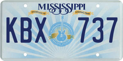 MS license plate KBX737