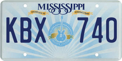 MS license plate KBX740
