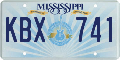 MS license plate KBX741