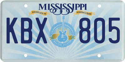 MS license plate KBX805