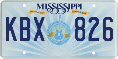 MS license plate KBX826