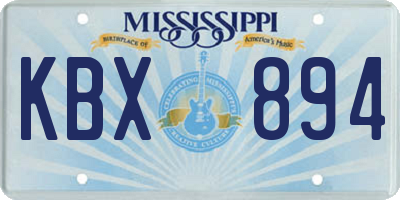 MS license plate KBX894