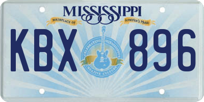 MS license plate KBX896