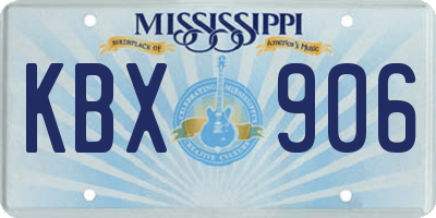MS license plate KBX906