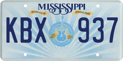 MS license plate KBX937