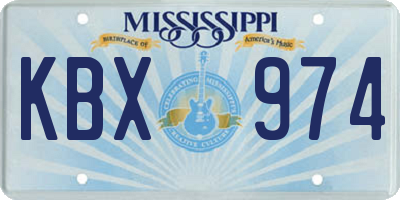 MS license plate KBX974