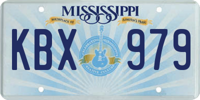 MS license plate KBX979