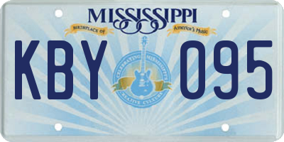 MS license plate KBY095