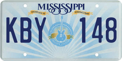 MS license plate KBY148