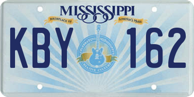 MS license plate KBY162
