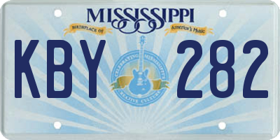 MS license plate KBY282