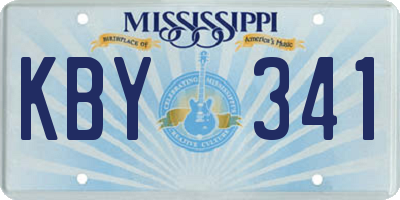 MS license plate KBY341