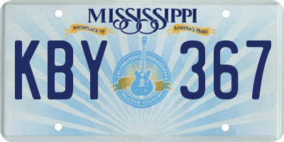 MS license plate KBY367