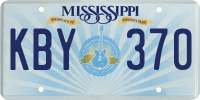 MS license plate KBY370