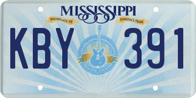 MS license plate KBY391