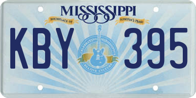 MS license plate KBY395