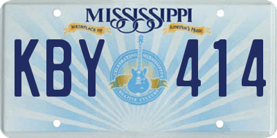 MS license plate KBY414