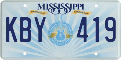 MS license plate KBY419