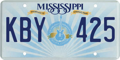 MS license plate KBY425