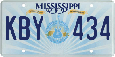 MS license plate KBY434