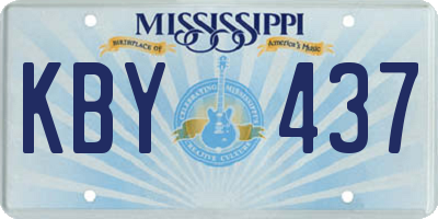 MS license plate KBY437