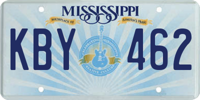 MS license plate KBY462