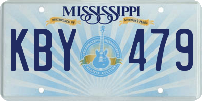 MS license plate KBY479