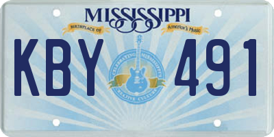MS license plate KBY491