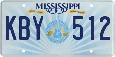 MS license plate KBY512