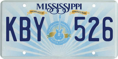 MS license plate KBY526