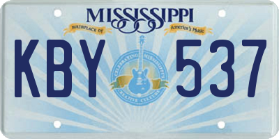 MS license plate KBY537