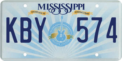 MS license plate KBY574