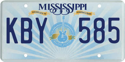 MS license plate KBY585