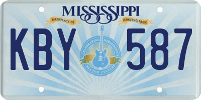 MS license plate KBY587