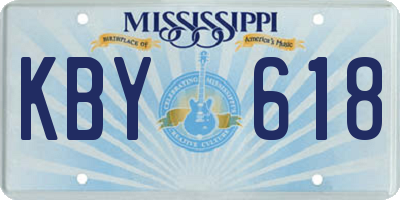 MS license plate KBY618