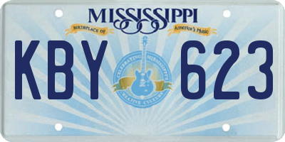 MS license plate KBY623