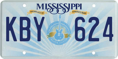 MS license plate KBY624