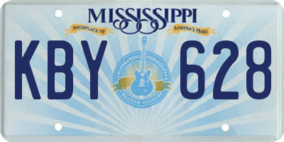 MS license plate KBY628