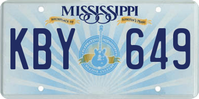 MS license plate KBY649