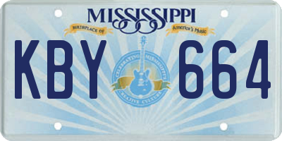 MS license plate KBY664