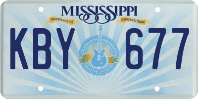 MS license plate KBY677