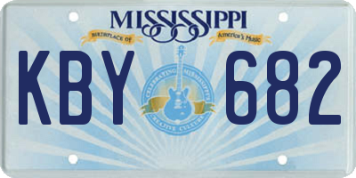 MS license plate KBY682