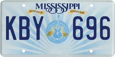 MS license plate KBY696