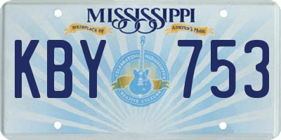 MS license plate KBY753