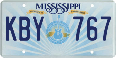 MS license plate KBY767