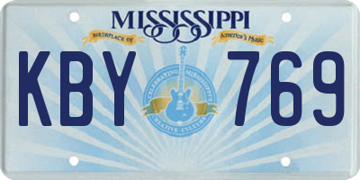 MS license plate KBY769