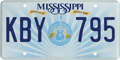 MS license plate KBY795