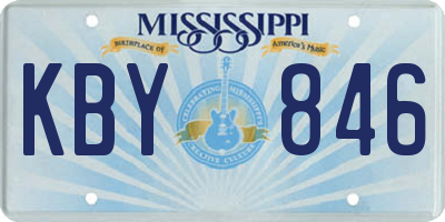 MS license plate KBY846