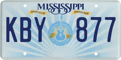 MS license plate KBY877