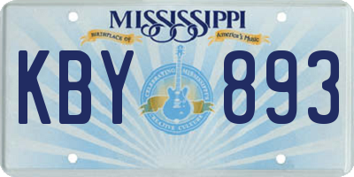 MS license plate KBY893